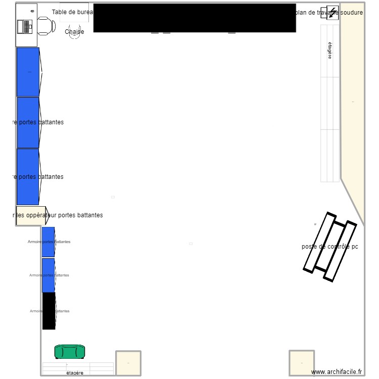 plan atelier contenants . Plan de 3 pièces et 946 m2