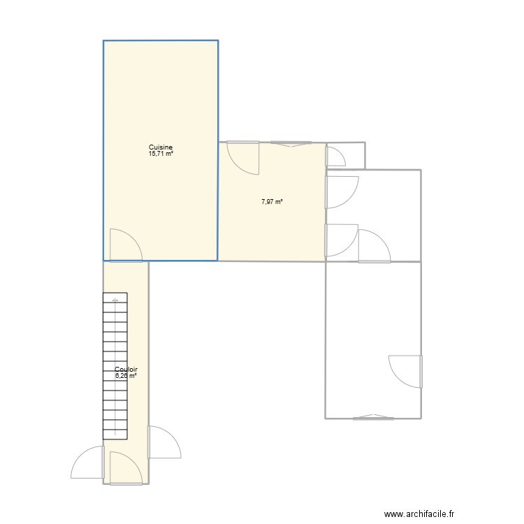 maison. Plan de 3 pièces et 30 m2