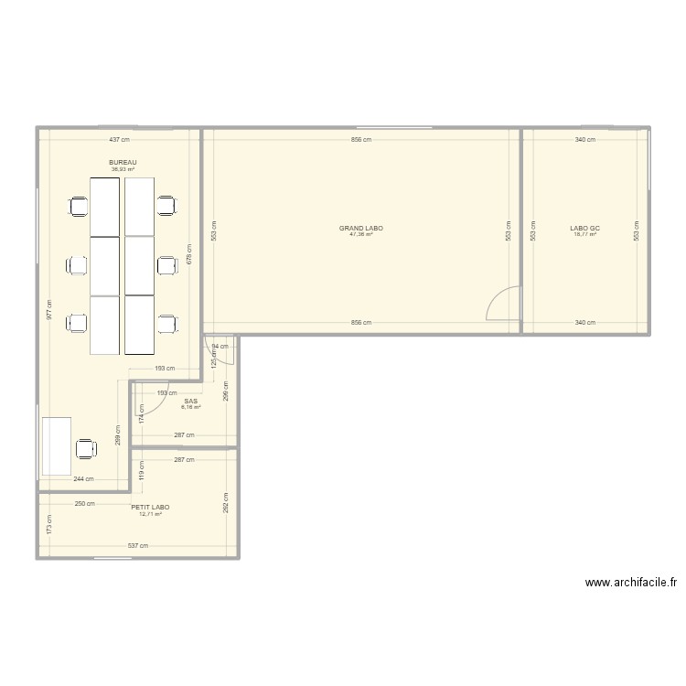 Projet Labo CQ 1. Plan de 5 pièces et 122 m2