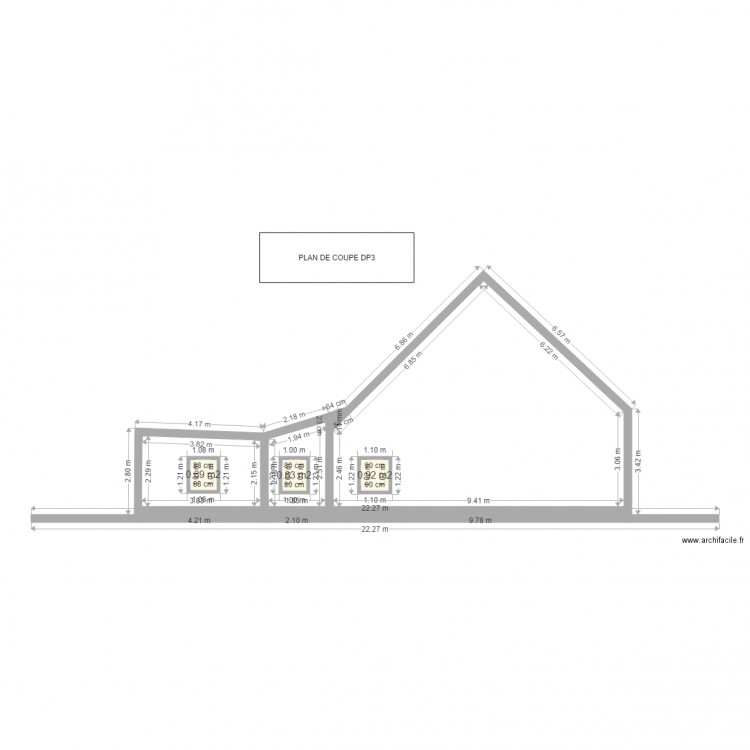 PLAN DE COUPE DP3. Plan de 0 pièce et 0 m2