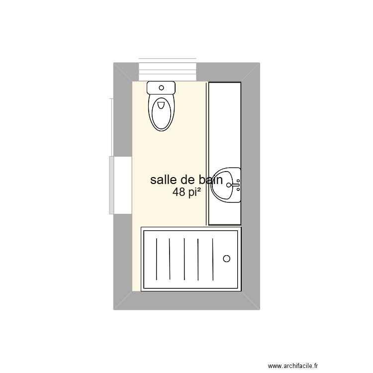 salle de bain attenante - Plan 1 pièce 4 m2 dessiné par Gullible