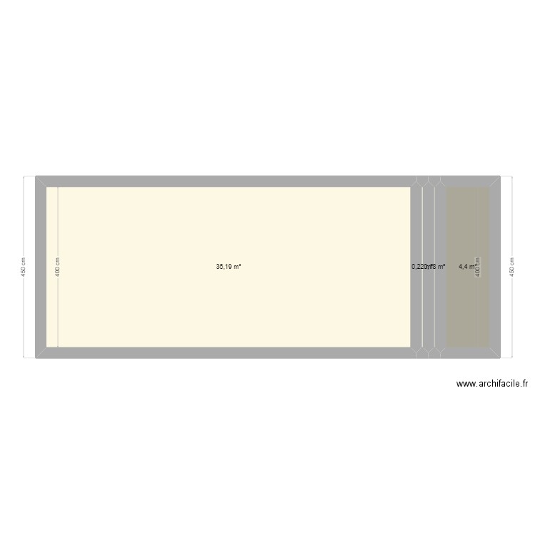 piscine. Plan de 4 pièces et 41 m2