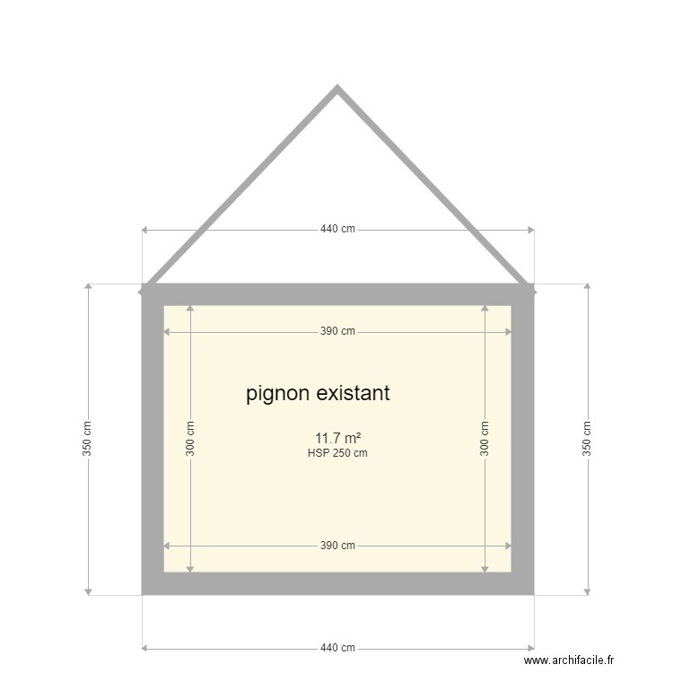 pignon existant. Plan de 0 pièce et 0 m2