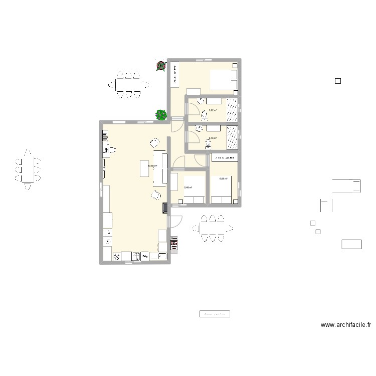 PLANO 2. Plan de 5 pièces et 81 m2