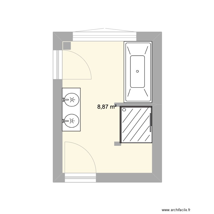 SDB filles V1. Plan de 0 pièce et 0 m2