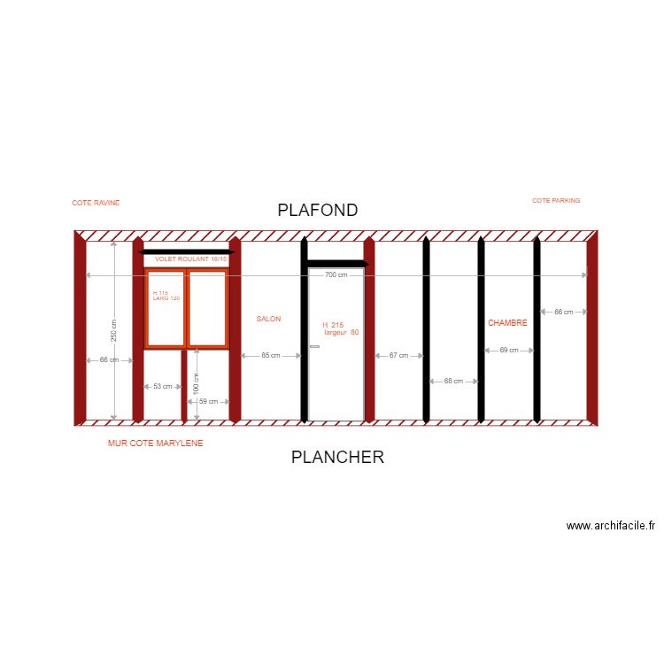 MUR COTE MATYLENE. Plan de 0 pièce et 0 m2