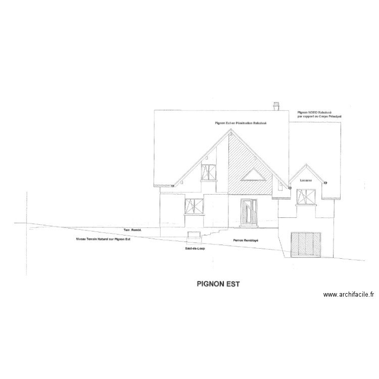 plan en coupe piscine 49B Kreyenbach Pignon Est. Plan de 0 pièce et 0 m2