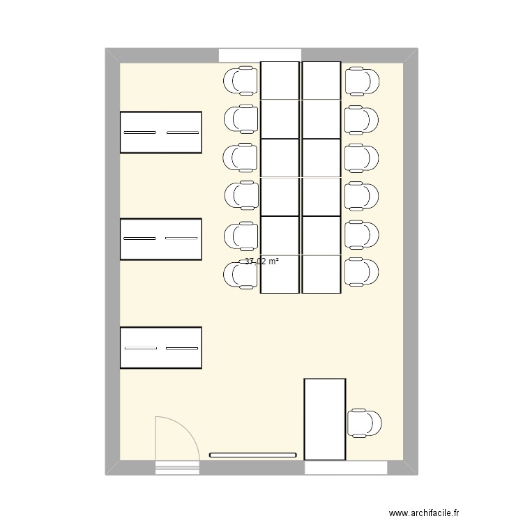 salle IFTI. Plan de 1 pièce et 37 m2