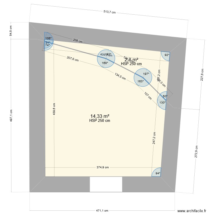 Llo - amenagement 1. Plan de 3 pièces et 35 m2