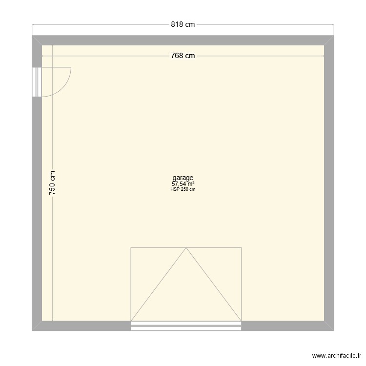 garage . Plan de 1 pièce et 58 m2