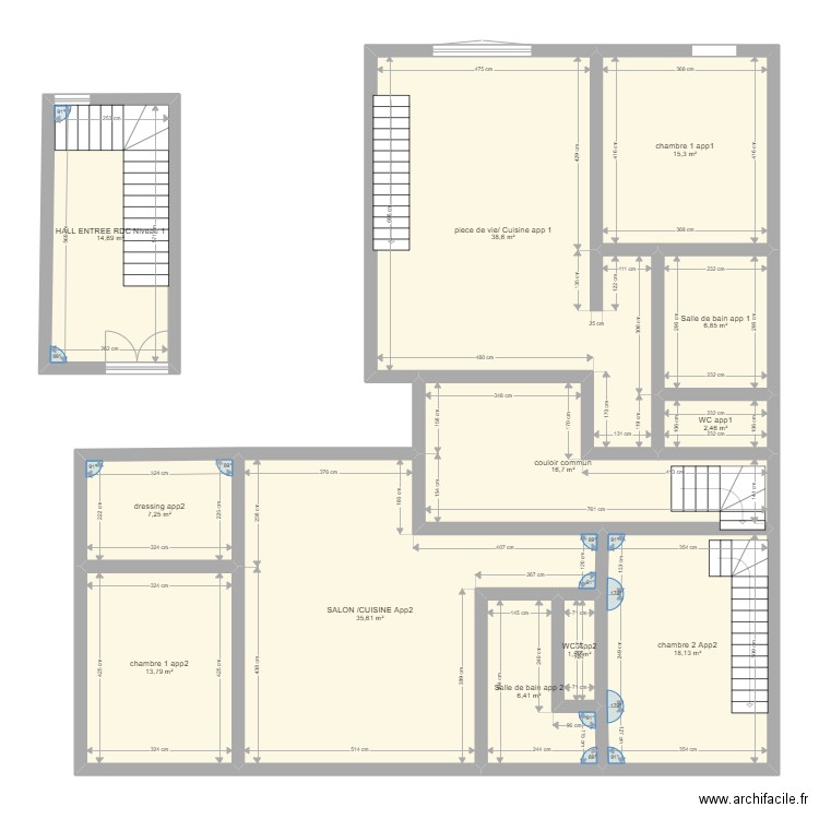 Plan apparts v1. Plan de 0 pièce et 0 m2