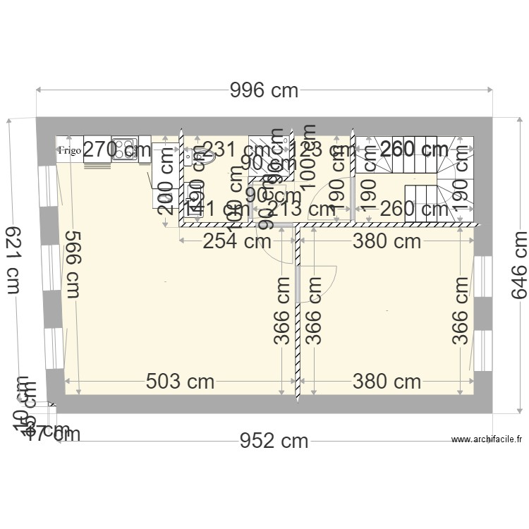 etage 1 vd L29 vd . Plan de 5 pièces et 49 m2