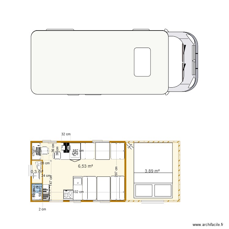 projet camping car 3. Plan de 0 pièce et 0 m2