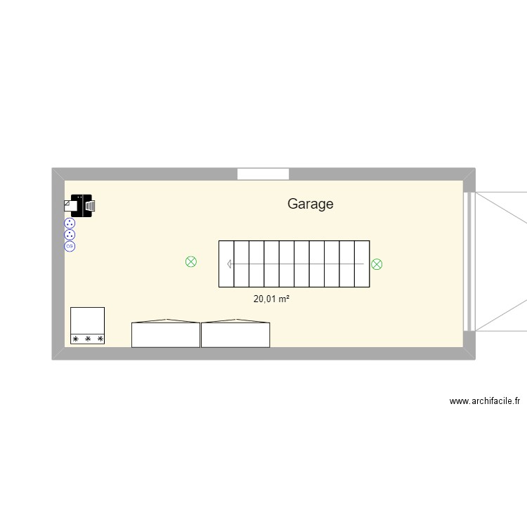 Plan Garage . Plan de 1 pièce et 20 m2