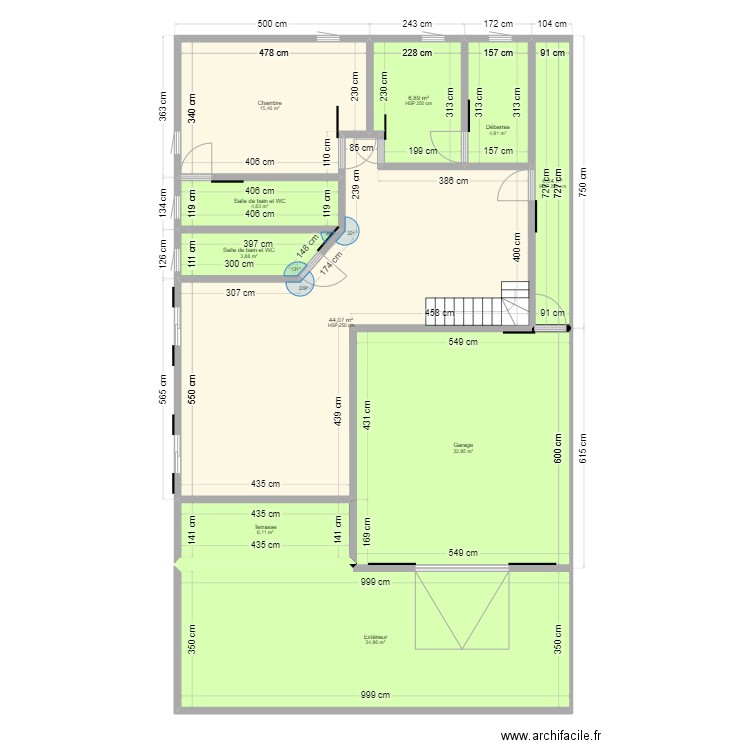 Plan 1. Plan de 10 pièces et 161 m2