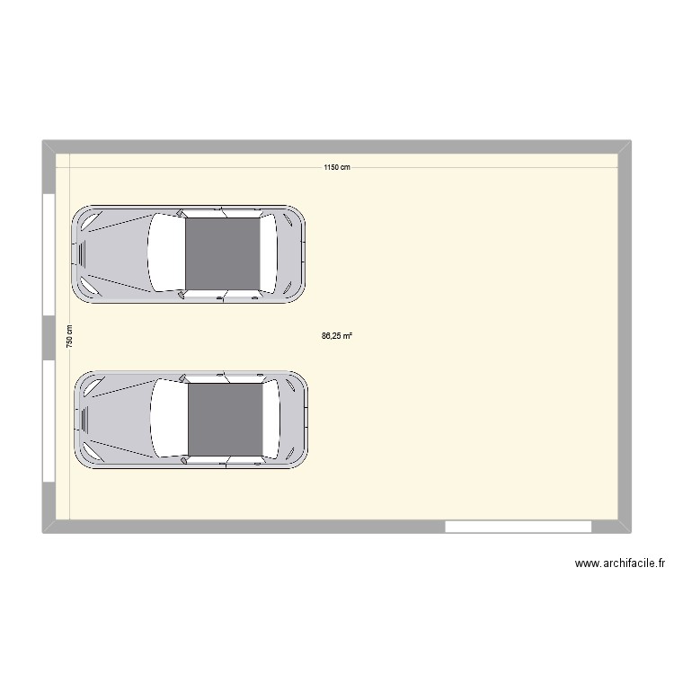 Garage. Plan de 1 pièce et 86 m2