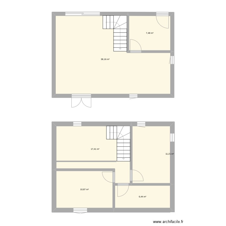 1prrojet. Plan de 6 pièces et 92 m2