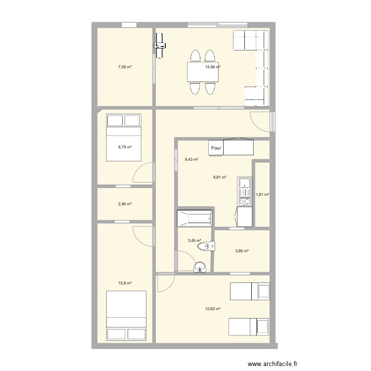 santa pola Javier. Plan de 11 pièces et 83 m2