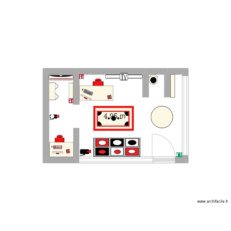 CHEF D4OEUVRE 1. Plan de 1 pièce et 5 m2