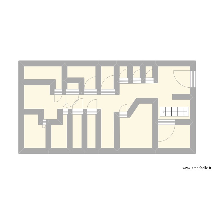 etage 0. Plan de 13 pièces et 23 m2