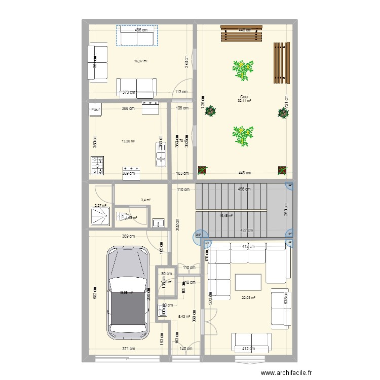 RDC. Plan de 12 pièces et 139 m2