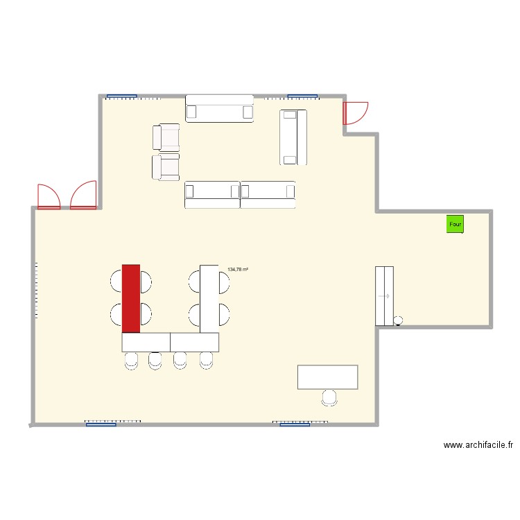 Plan a l'échelle. Plan de 1 pièce et 135 m2