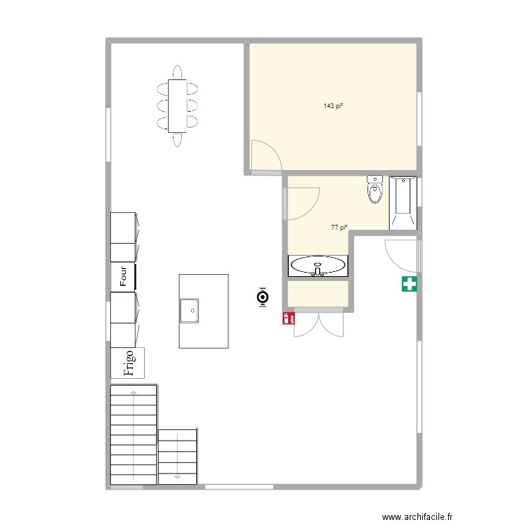 Plan BC. Plan de 2 pièces et 20 m2