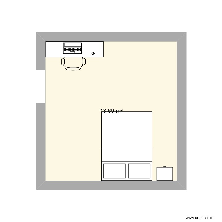 Appartement vichy. Plan de 1 pièce et 14 m2