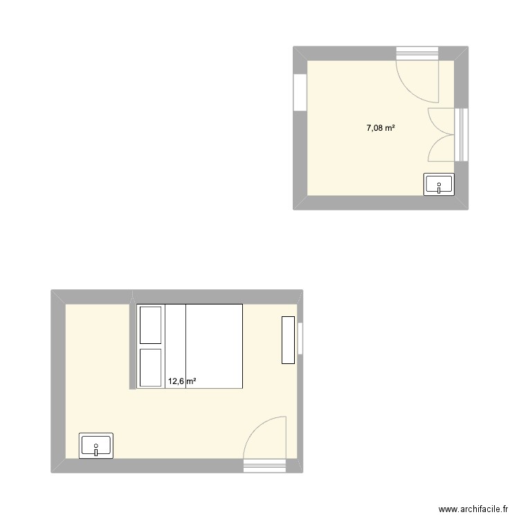 AIRBNB + BUREAU. Plan de 2 pièces et 20 m2