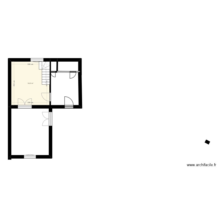 MAISON MARTIGNE 1. Plan de 1 pièce et 18 m2