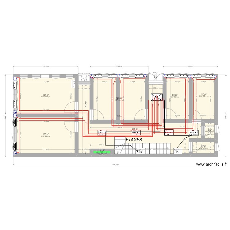 Pla n electeicite Saint GEOTGEr Taouyak3. Plan de 9 pièces et 74 m2