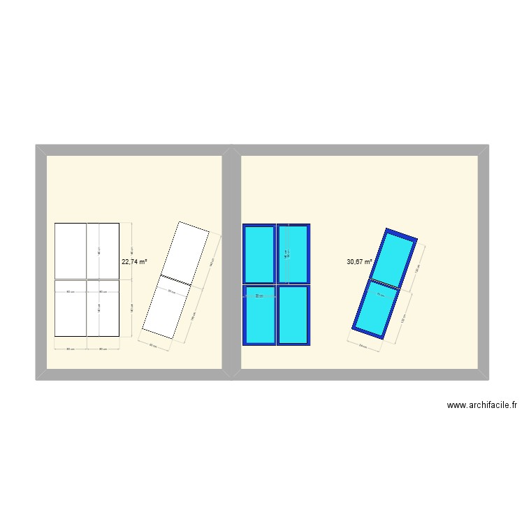 AZ-3 phonique. Plan de 2 pièces et 53 m2