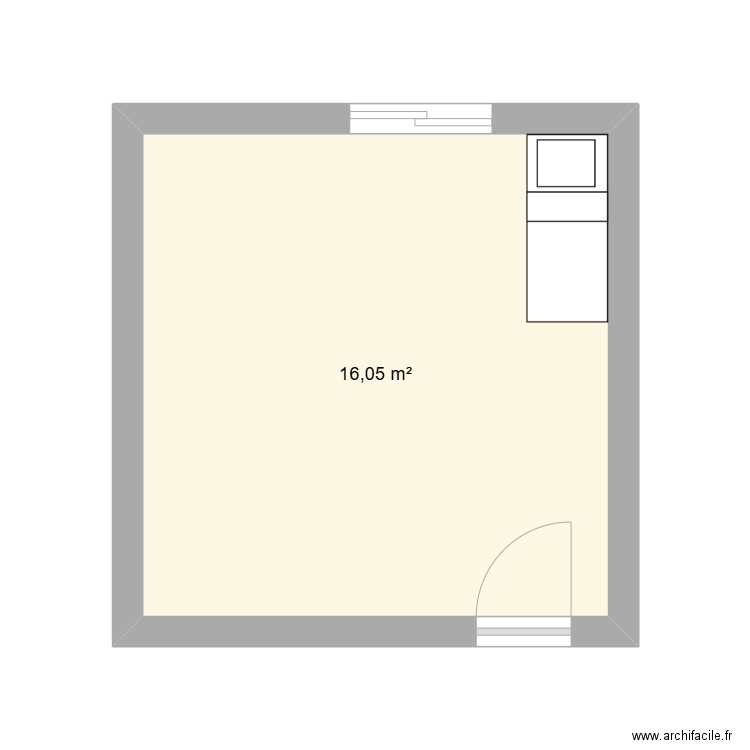 chambre de reve. Plan de 1 pièce et 16 m2