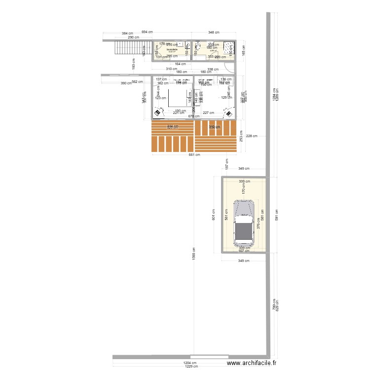 maison plage garage +deux chambre+ buanderie. Plan de 6 pièces et 84 m2