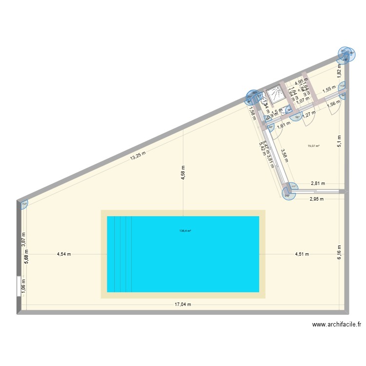 plan jardin. Plan de 3 pièces et 158 m2