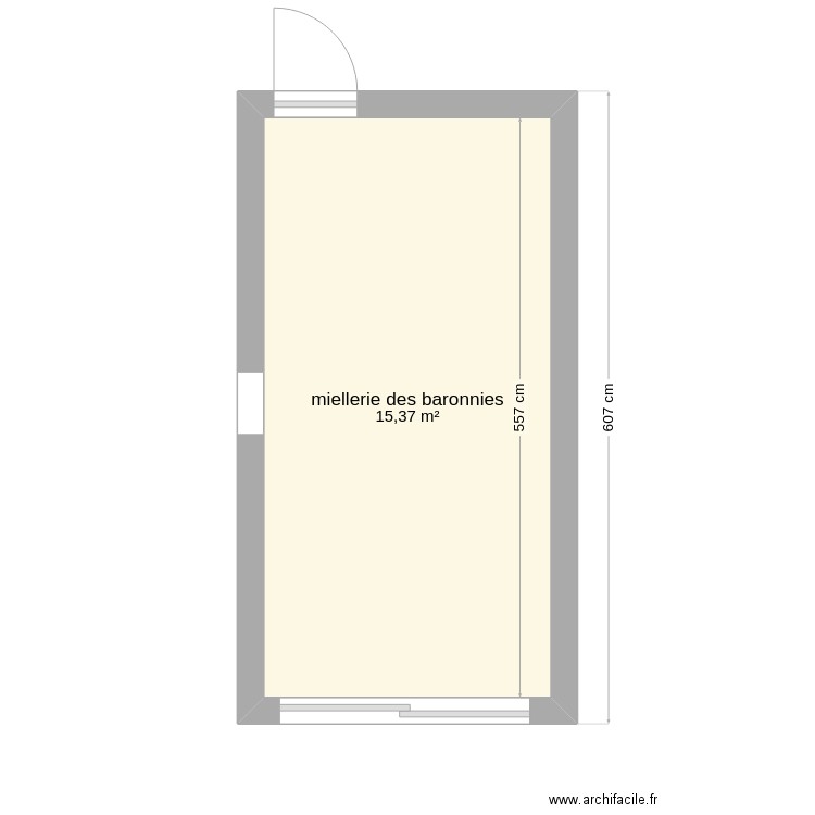 plan de masse miellerie. Plan de 1 pièce et 15 m2