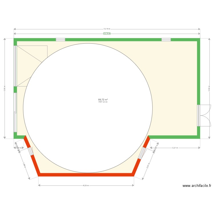 garage futur 3. Plan de 1 pièce et 90 m2