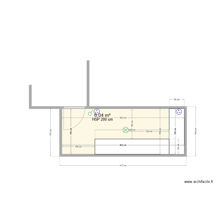 bungalow version 2. Plan de 4 pièces et 67 m2