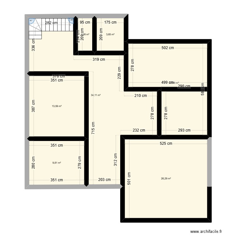 projet immo. Plan de 7 pièces et 112 m2