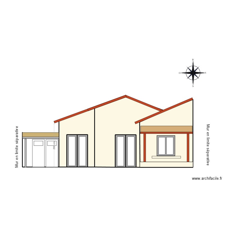 Plan de facade avant projet GUARIN2. Plan de 7 pièces et 35 m2