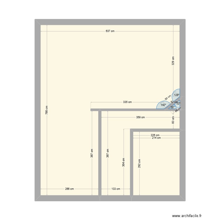 Maison. Plan de 4 pièces et 48 m2