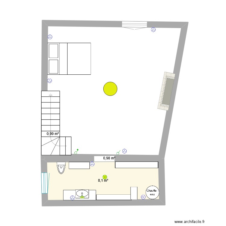 ST Juvat1erElect/Plomb.. Plan de 3 pièces et 10 m2