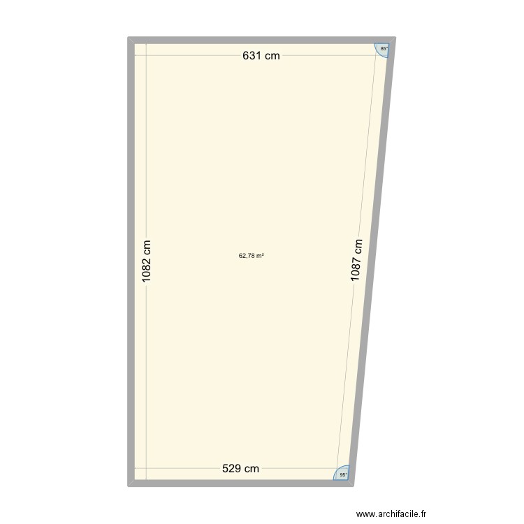 Sdy. Plan de 1 pièce et 63 m2