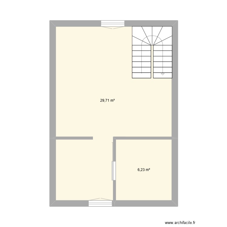 Nieppe 2eme. Plan de 2 pièces et 36 m2