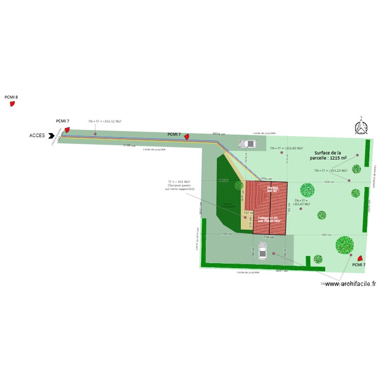 PLAN MASSE ACTUEL 0807 sans pcmi 8. Plan de 1 pièce et 95 m2