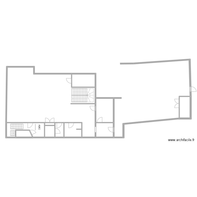 bibliothèque sous sol. Plan de 11 pièces et 164 m2