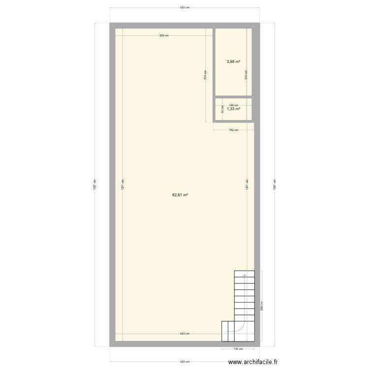 plan daux rez de chaussé. Plan de 3 pièces et 68 m2