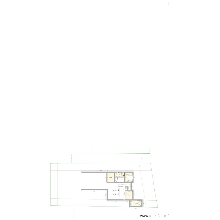 Maison II V2. Plan de 6 pièces et 64 m2