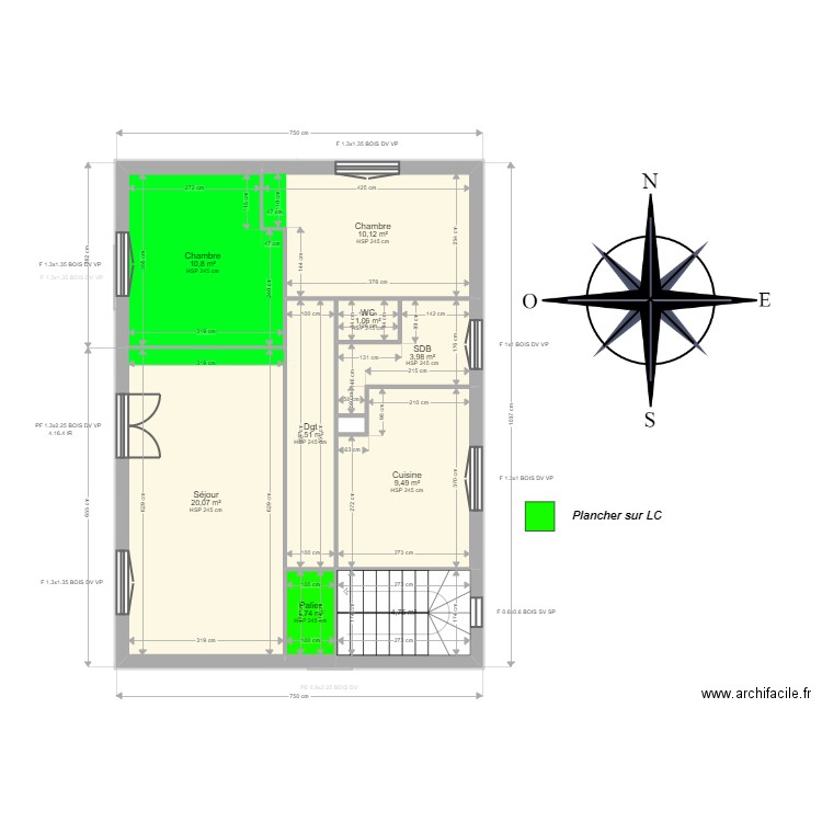 ML24015062 . Plan de 17 pièces et 131 m2