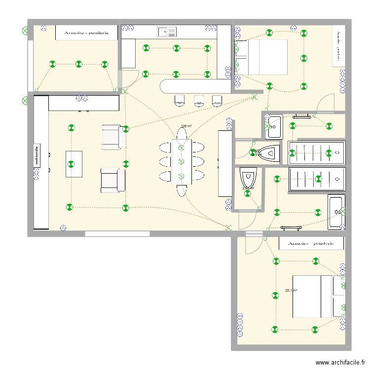 DEBROCKVILLE. Plan de 4 pièces et 158 m2